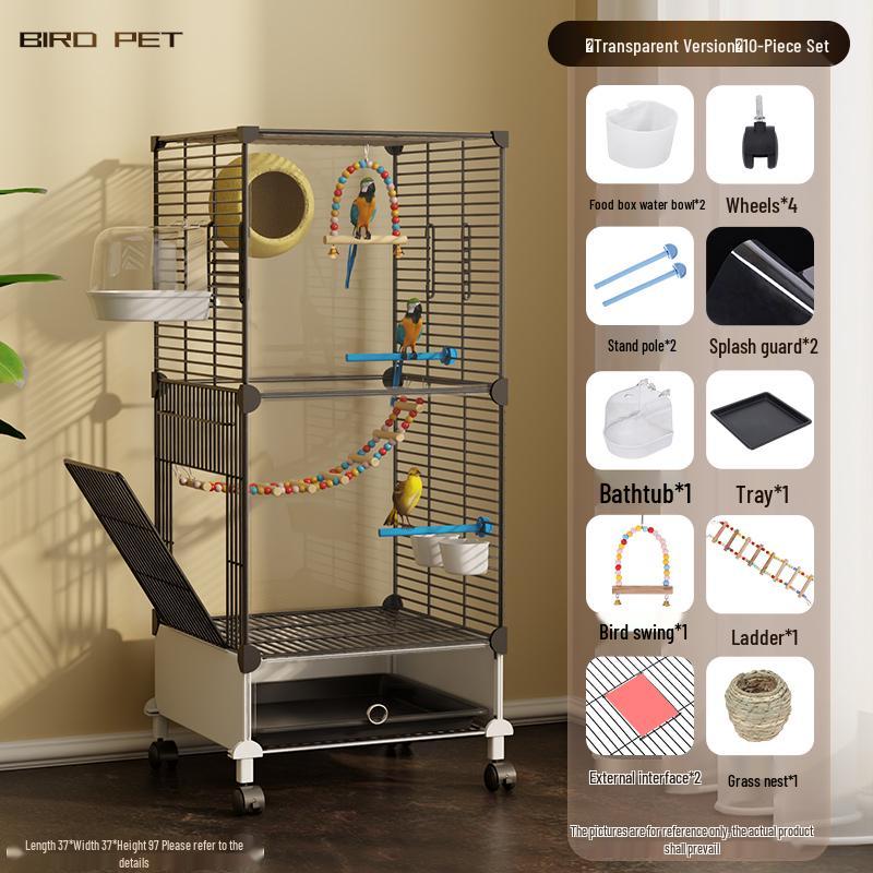 Luxury Large Bird Cage for Cockatiels, Budgerigars, Parrots with Breeding Box