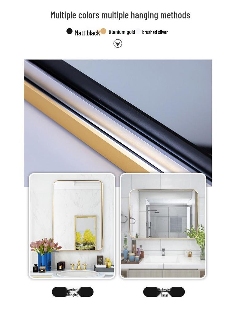 Frameless Aluminum Alloy Glass Bathroom Makeup Mirror