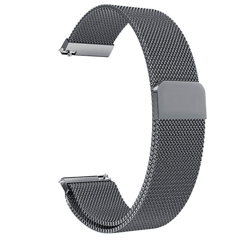 1422mm Magnetic Stainless Steel Milanese Strap, 20mm, Compatible with Xiaomi, Samsung, Huawei Devices, Flat Head Design, 18UK.