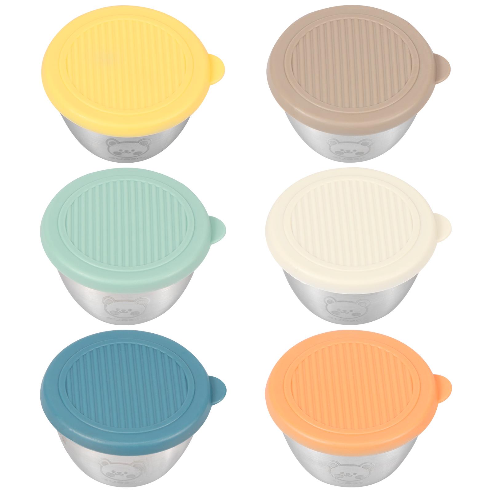 6 to 12Pcs Salad Dressing Containers 1.69 oz Small Salad Dressing Cups with Lids Stainless Steel Condiment Containers Cups