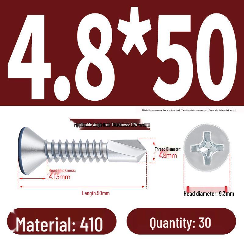 Phillips Flat Head Blue Zinc Plated Stainless Steel Self-Drilling & Self-Tapping Screws M3.9-M5.5