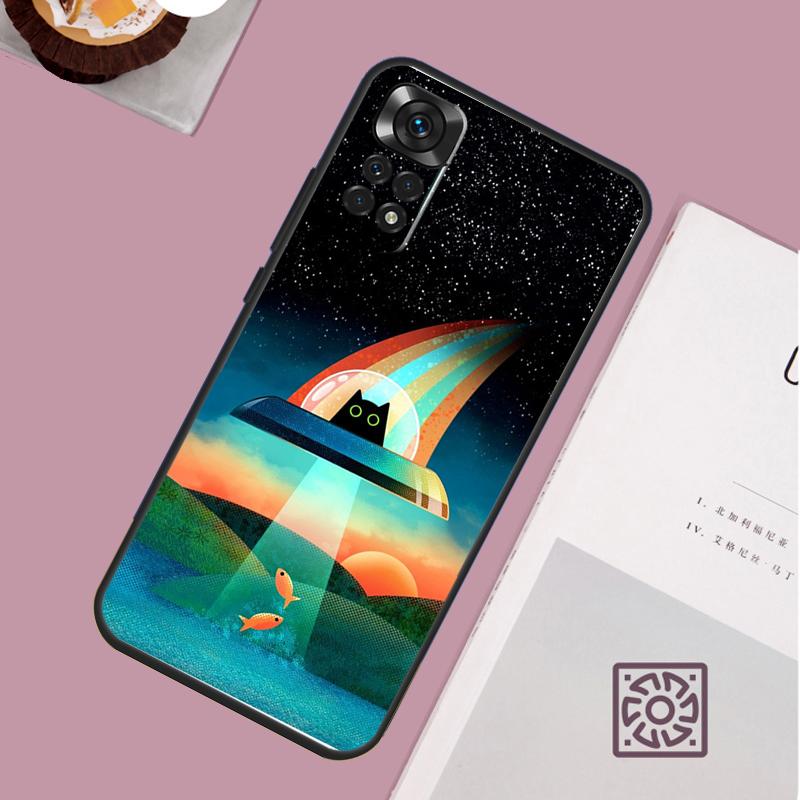 UFO Alien Cat universe Case For Xiaomi Redmi Note 14 13 12 11 15 Pro Plus Redmi 15 13 10 10C 12C 13C 14C 15C Cover