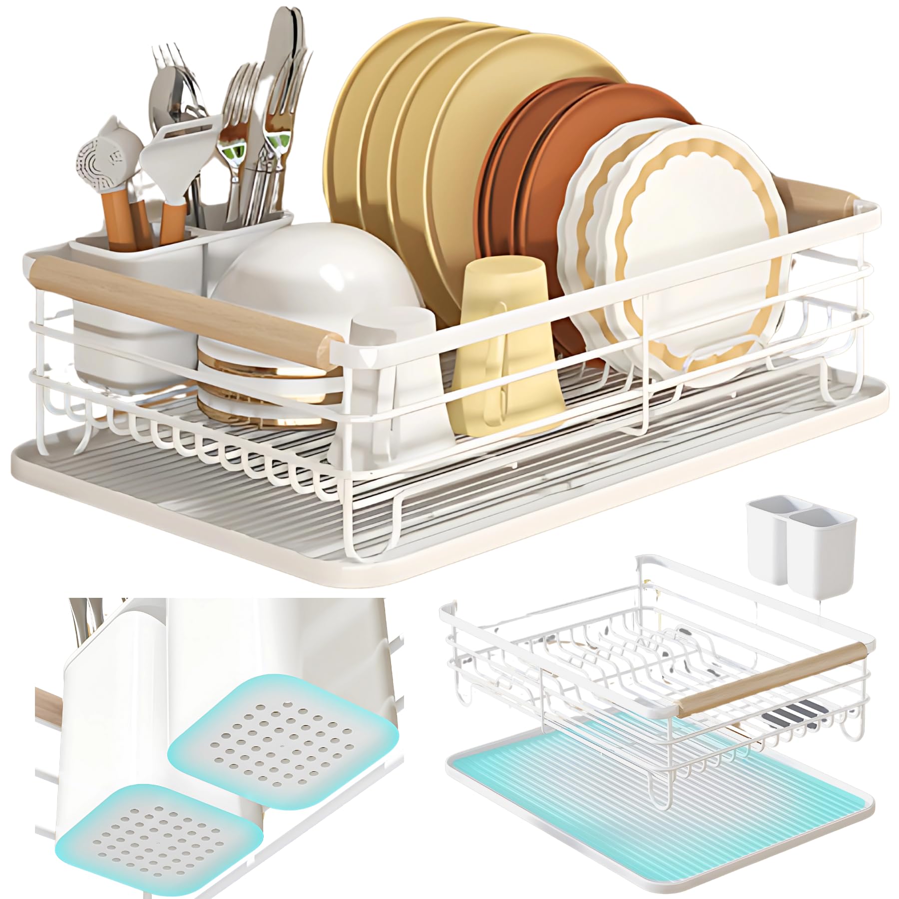 

Mellbo Сушилка для посуды над раковиной Кухонная Большая Ржавчина Место 43 x 32 x Белая Сушилка, Сушилка, Хранение, Съемная, Вместимость, Устойчивая, Экономия, 14,5 см, белый