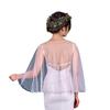 Scattered Mixed Pearl Sheer Tulle Bridal Cape Short Shoulder Wrap Round Neck Cover Up For Backless Mermaid Wedding Gown Elopement Photoshoot