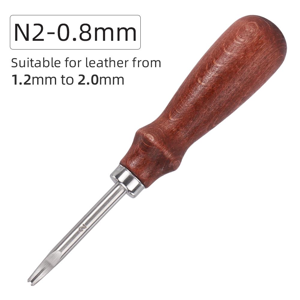 1pc DIY Leather Carving Groove Tool, Wooden Handle Trimmer, Leather Edge Slotting Stamping Tool,Leather Handicraft Pressing Tool
