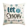 1/4Pcs Christmas Pillow Cover, Red Snowflake Letter Printed Cushion Cover, Christmas Decorative Pillowcase (Without Pillow Core)