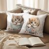 Adorable Kitten Eggshell Easter Cushion Covers - 4pcs Set, Gorgeous Style, Easy-Care, Machine Washable, Zipper Closure, 18x18 Inches