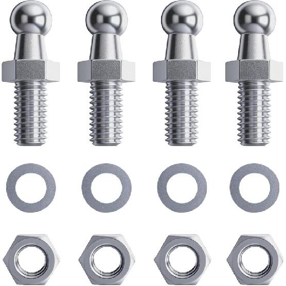 OTUAYAUTO YAQLS06 Angled Gas Strut Mounting Brackets - 10Mm Ball Stud With Screws (Pack Of 4)