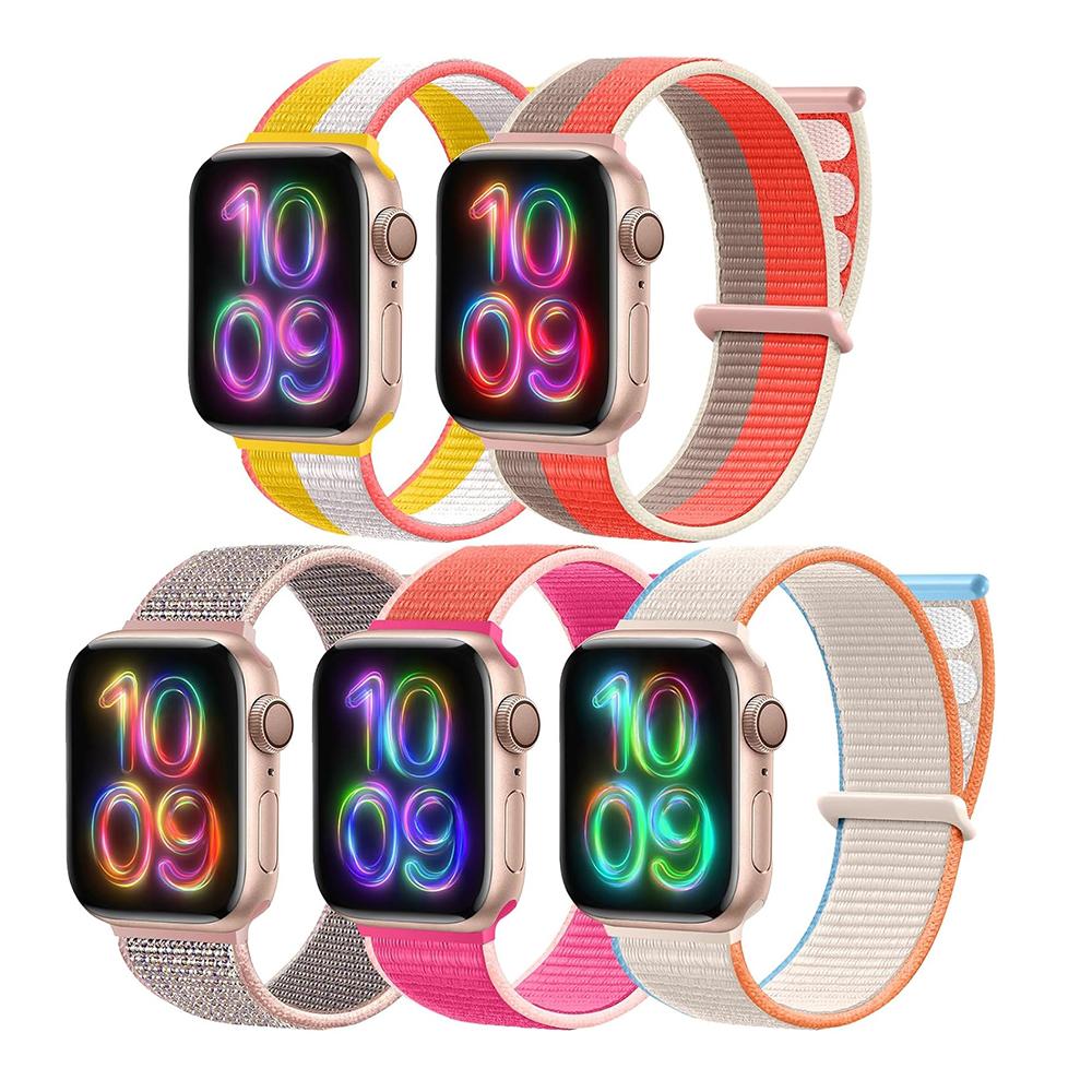 1PC Nylon Strap For Apple Watch Band Ultra 2 49mm 45mm 44mm 42mm Adjustable Elastic Bracelet