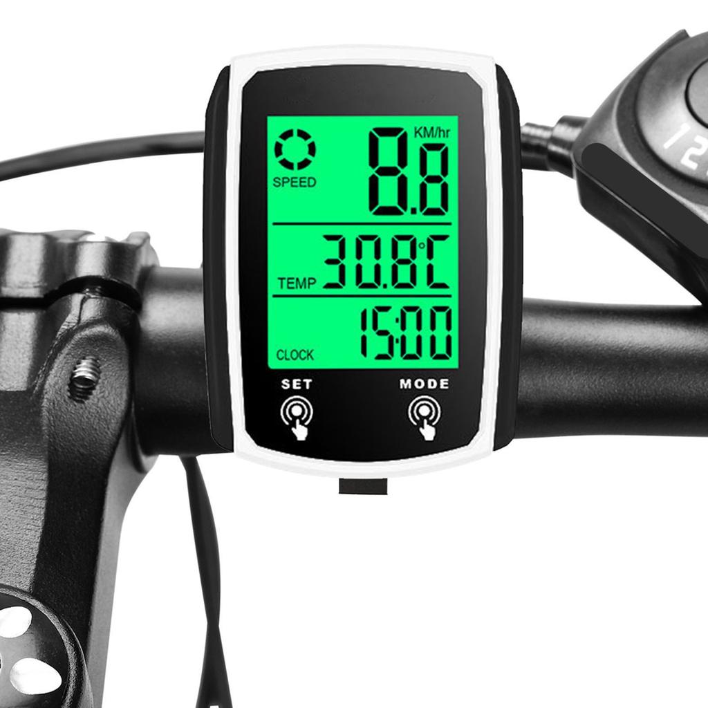 Wired Bike Computer LED Digital Bicycle Speedometer Odometer Touchscreen Cycle Computer Waterproof with Backlight for Mountain R