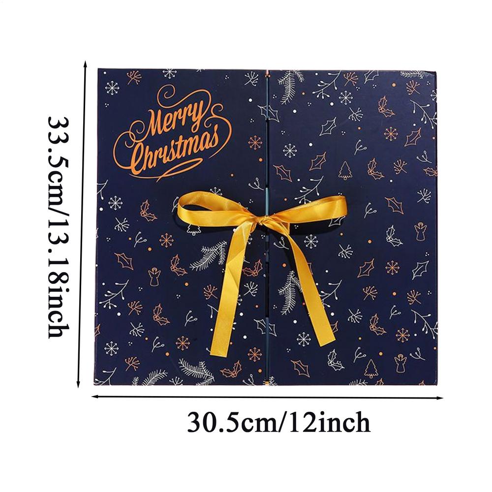 2025 Christmas Eve Gift Packaging Box Christmas Countdown Calendar Box 24-Day Small Gift Packaging Paper Empty Box