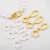 18K Gold Plated Irregular Oval Double Circle Fastener DIY Jewelry Making Accessories Connectors Clasp Necklace Bracelet Supplies