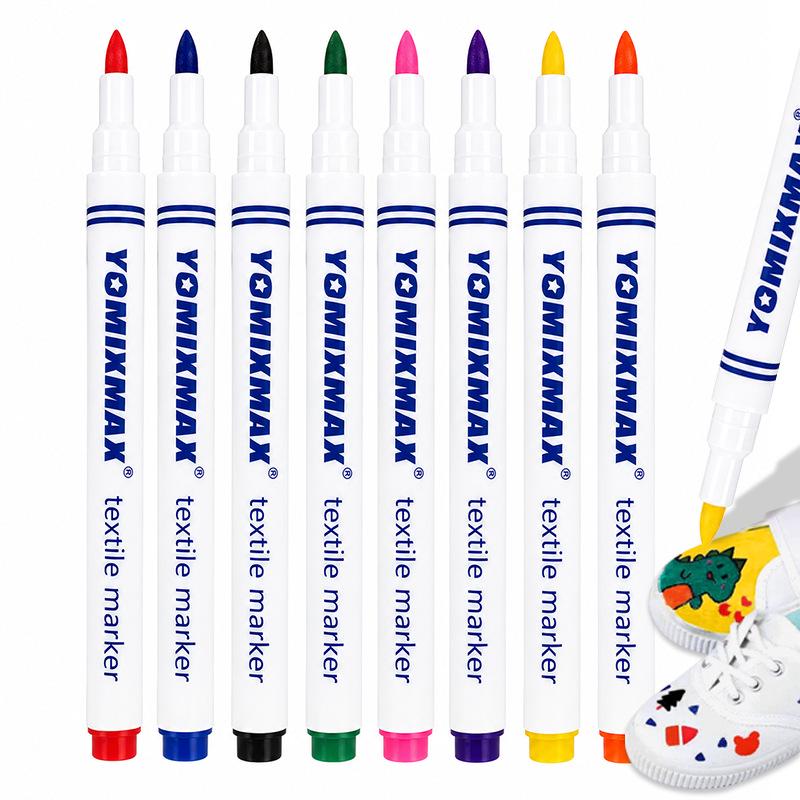 8-Color Fabric Marker Set for DIY and Kids' Graffiti