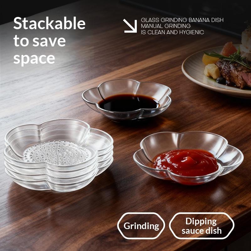 2pcs Multi-Functional Garlic Grinding & Seasoning Dish Kitchen Prep & Dipping Tool For Garlic, Ginger, Chocolate, And More