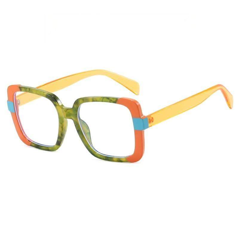 Color Matching Personalized Women's Fashion Glasses Transparent Lenses Retro Trend Suitable for Daily Travel Accessories