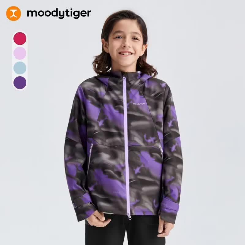 Moodytiger Kids' Hooded Fleece-Lined Windproof Jacket