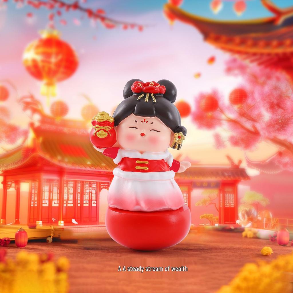 Large Roly-Poly Tang Dynasty Lady Ornament - Home Entrance & Festival Gift