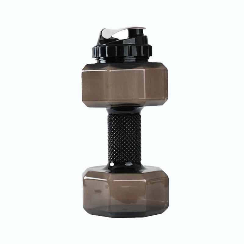Fitness Dumbbell Shaped Water Bottle, Fillable Plastic Weight Training Dumbbell Cup, Large Capacity Outdoor Sports Drinking Flask