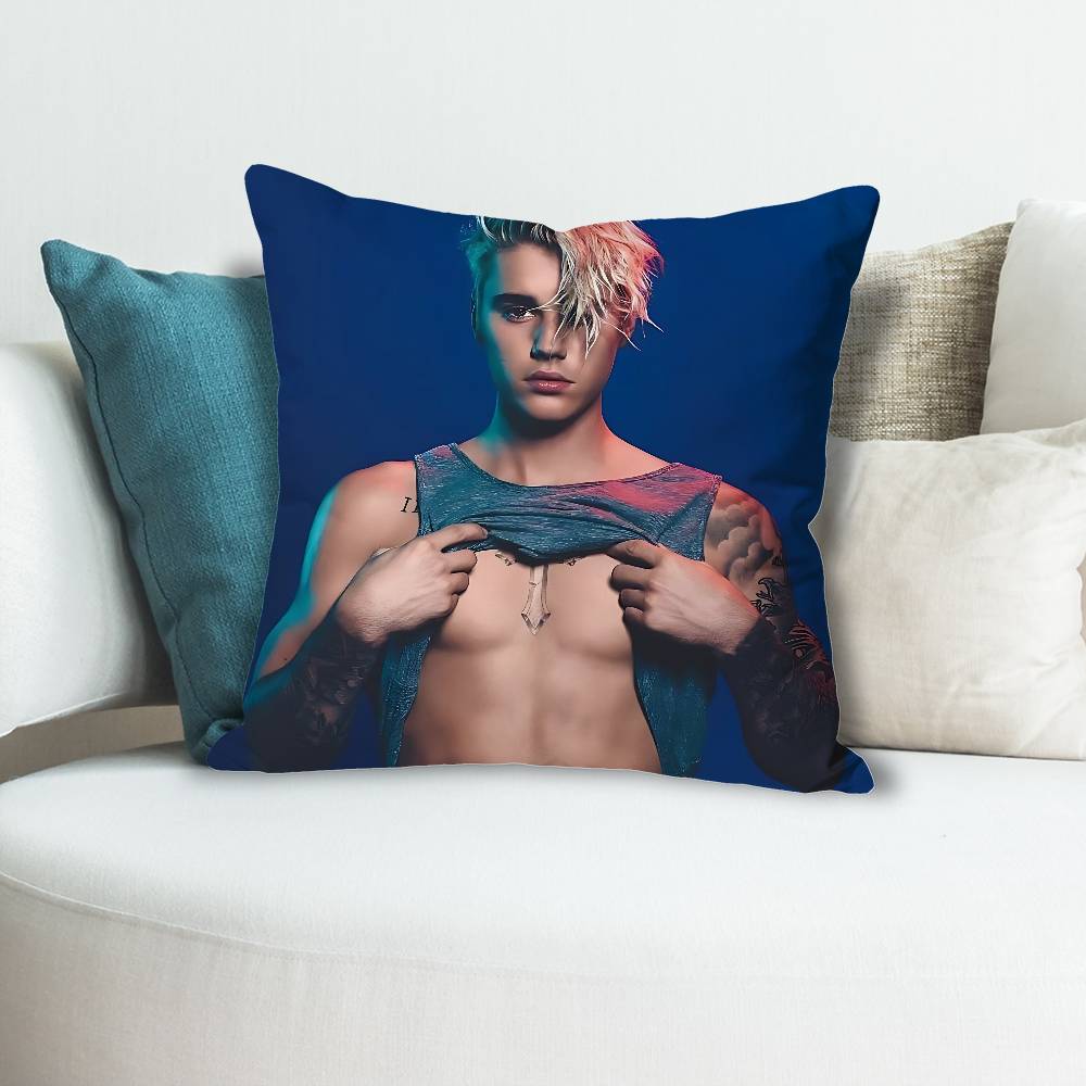 Singer JJustin BBieber Various Sizes Square Pillow Case For Car Home Bedchamber Decor Custom Valentine gift