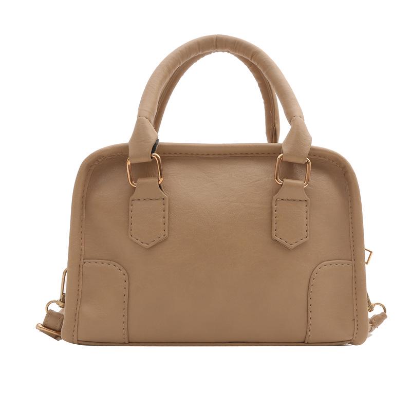 2024 Early Spring Solid Color Textured Square Handbag - Women's Versatile Shoulder & Crossbody Bag