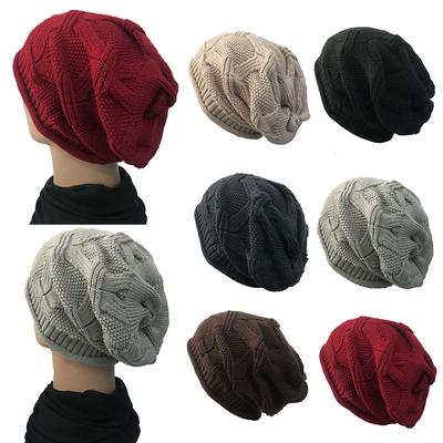 1Pc Fashion Men Women Knit Slouchy Hats Soft Warm Winter Beanie Hat Thermal Knitted Caps