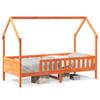Kids House Bed Wax Brown 90x190 cm Solid Pine Wood