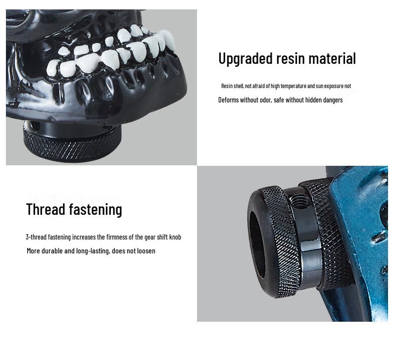 Universal Big Tooth Skull Resin Gear Shift Knob