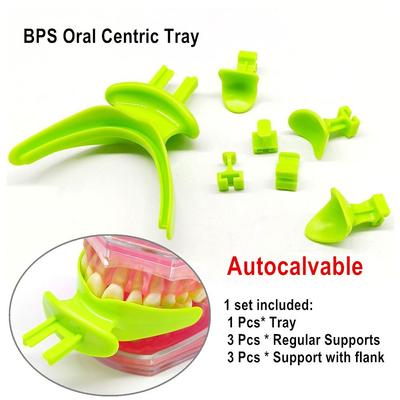7pcs/set BPS Autoclavable Oral Centric Tray Set Dental Impression Trays Denture Repair Occlusal Record Articulator Facebow