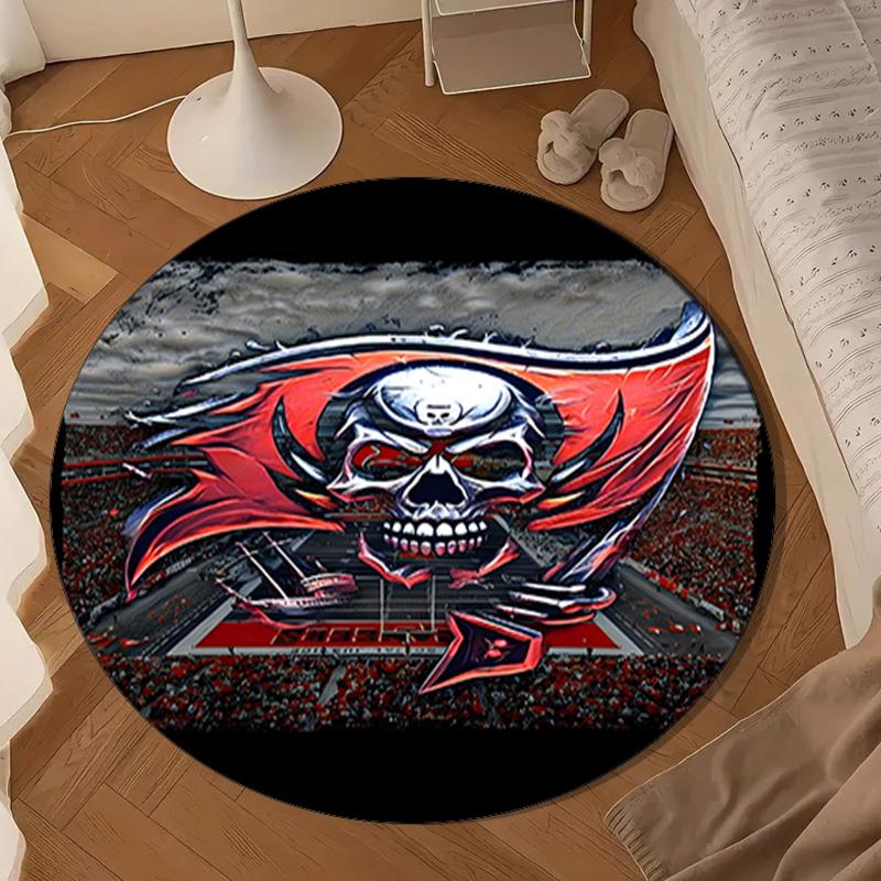 Tampa Bay Buccaneers Logo Round Mat, Anti-slip Circle Carpet Chair Rug For livingroom,Bedroom, Doormat Home Decor Gift Christmas Gifts