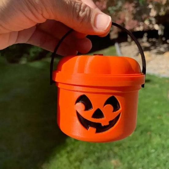 Mini Halloween Bucket Candy Holder Spooky Mini Bucket Figurines Trick or Treat