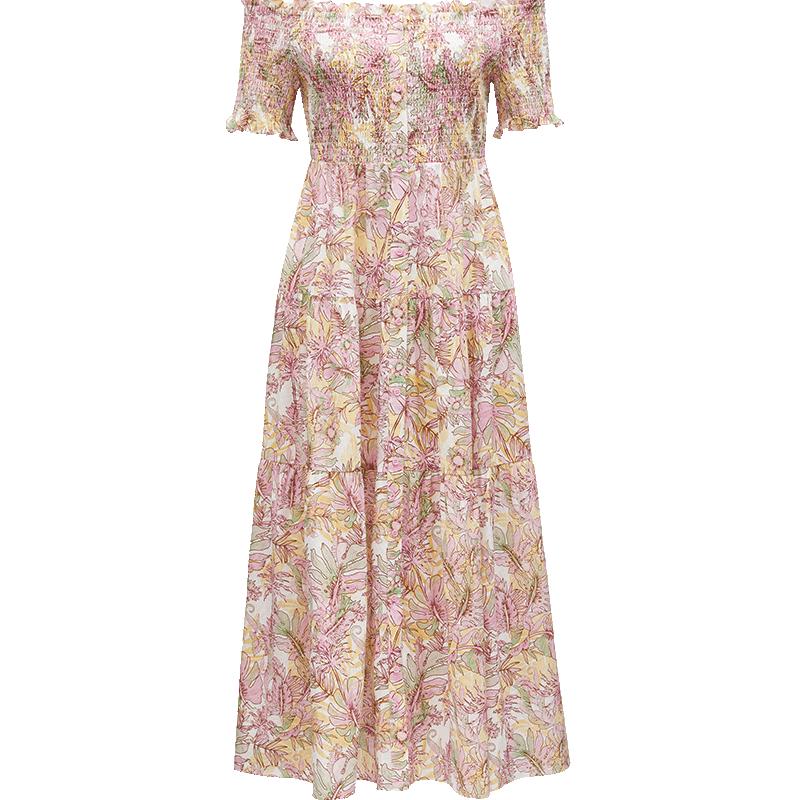 

VEROMODA 2024 S/S Printed Off-Shoulder A-Line Maxi Dress S