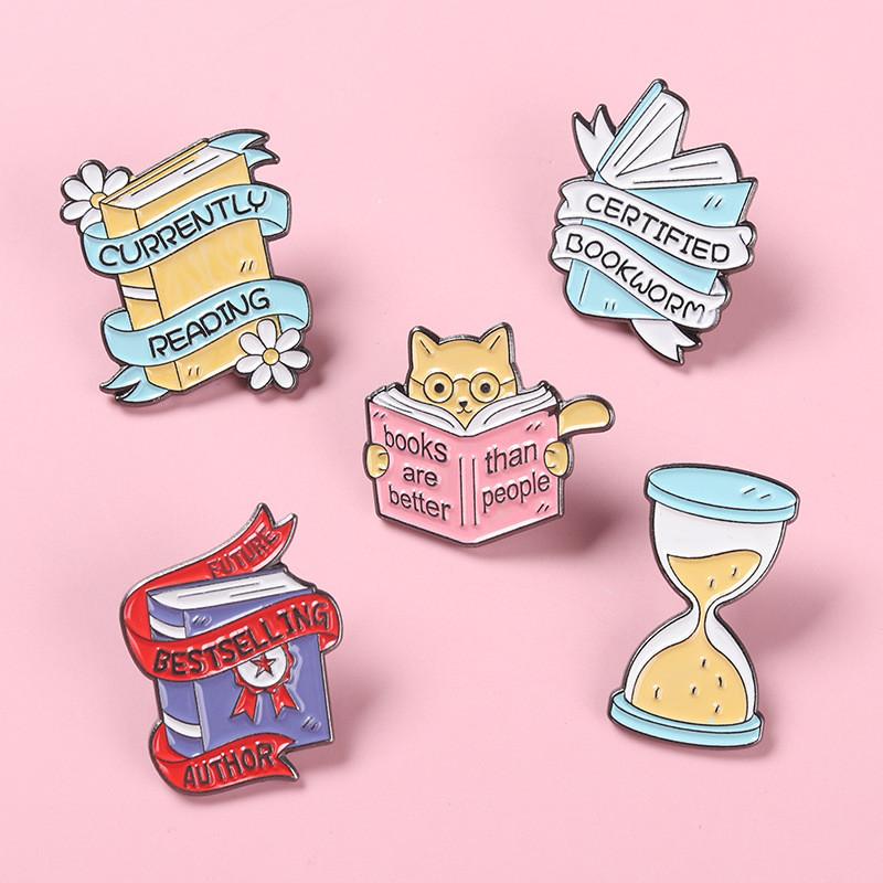 Contemporary Alloy Cat Magic Book Brooch Fashion Pin For Men And Women In Trendy Styles