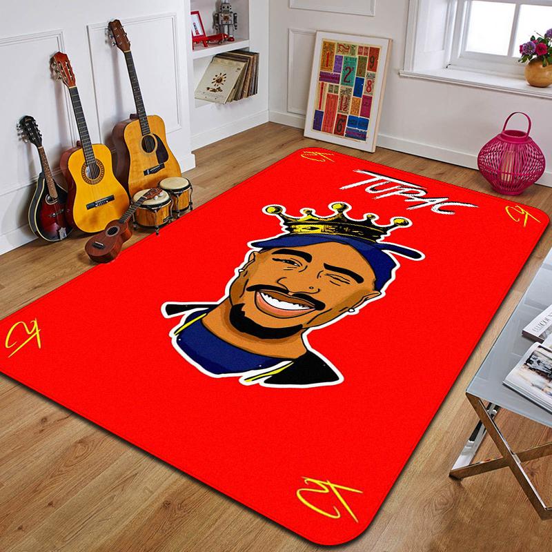 Kober s potiskem T-Tupac módní podložka na jógu dekorativní koberec do ložnice dekorativní podlahová rohožka do obývacího pokoje koupelny narozeninový dárek