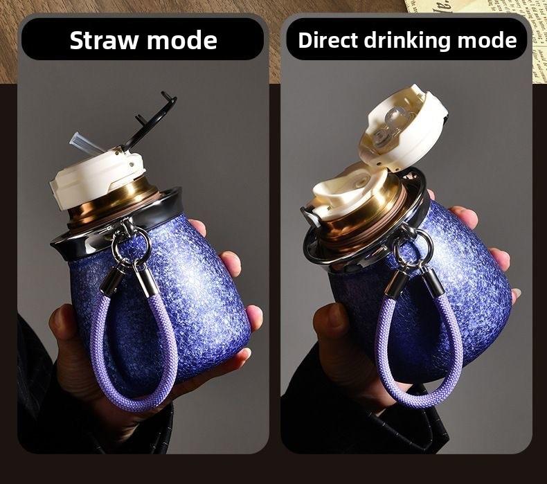 New titanium-coated small water cup - personalized design insulated cup - home use outdoor portable drinking bottle