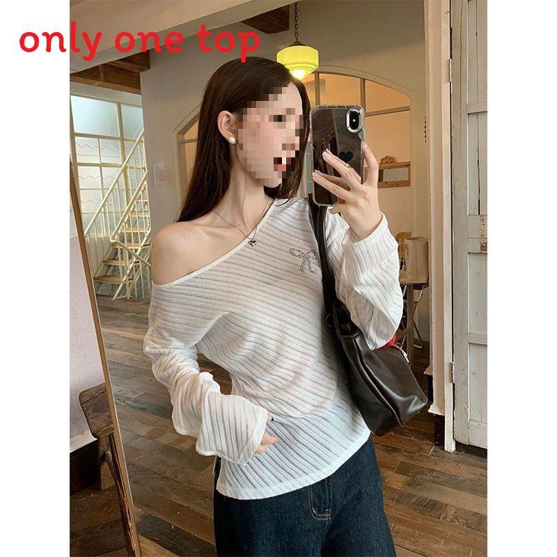 Tshirt Oversize Knit Blouse With Embroidery For Women Spring 2025