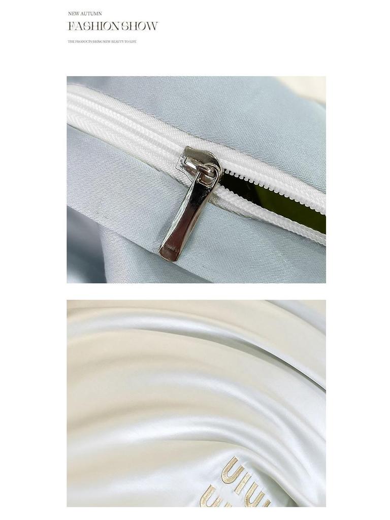 Luksusowy Zestaw Pościeli z Jedwabiu Lodowego - Letni Nude Jedwabisty Wysokiej Klasy Chłodzący Komfort, Dostępna Opcja Prześcieradła z Gumką do Akademika