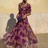 Women's Clothing, New Spring Models In Europe and America, Elegant Temperament, Off-the-shoulder Waist Dress, Long Dress, Dress.