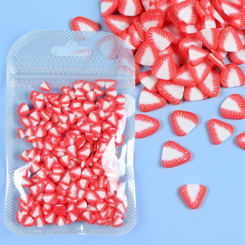 10G 3D Fruit Series Soft Clay Slice Strawberry Lemon Nail Glitter Nail Art Deco Design DIY Nail Art Supplies