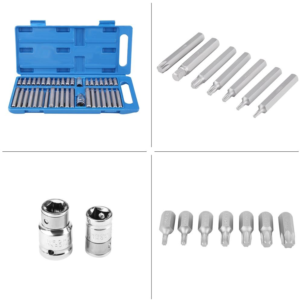 40/Pcs Hex Star Torx Socket Bit Set Tool Kit 1/2inch 3/8inch Drive