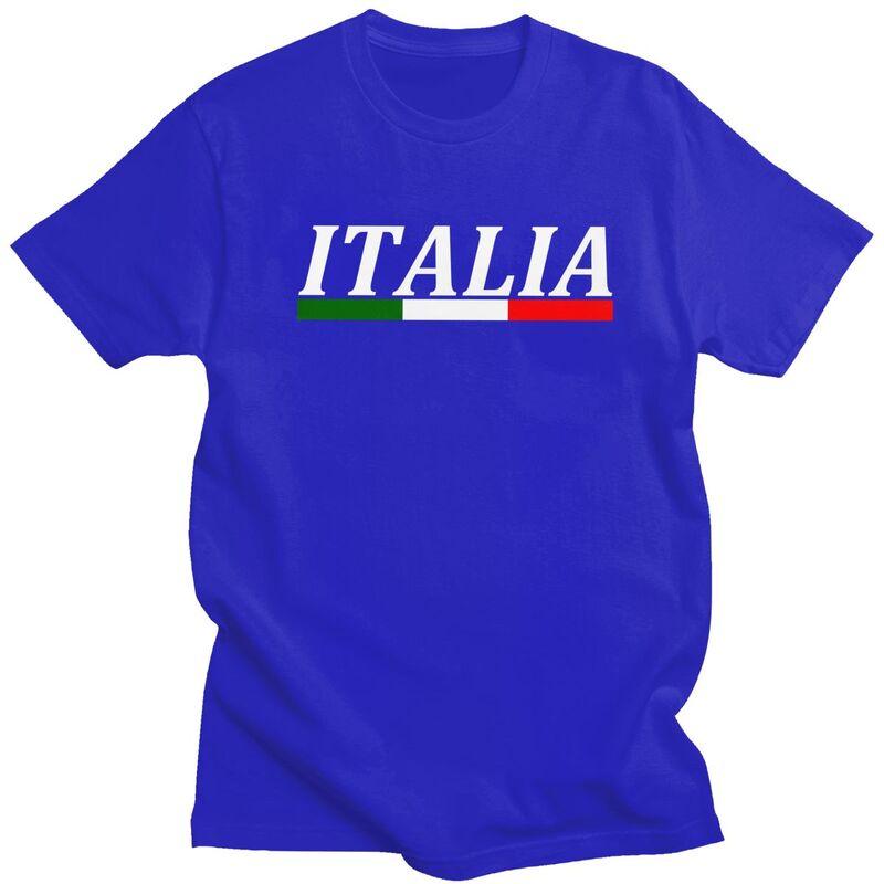 Custom Italy Flag T Shirts for Men Pure Cotton Tees Italian Proud Tshirt Tshirt Clothes