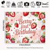 2D Pink Strawberry Themed Backdrop Sweet One First Birthday Celebration Photo Background
