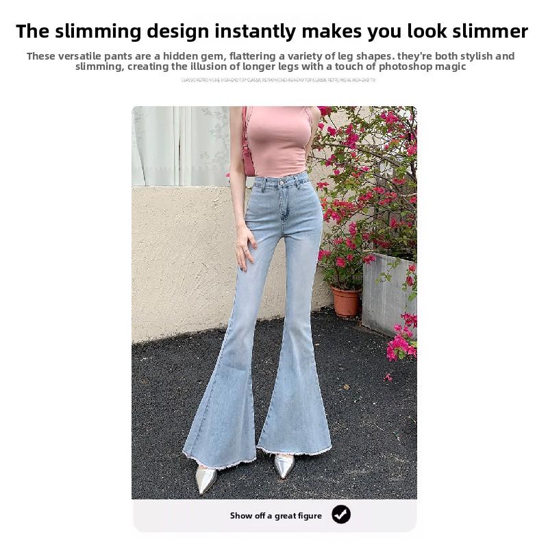 Three-dimensional Bow Flared Jeans for Women, New Autumn 2026 Model, High-waisted, Stretchy, Slimming, Butt-lifting Bell-bottom Pants