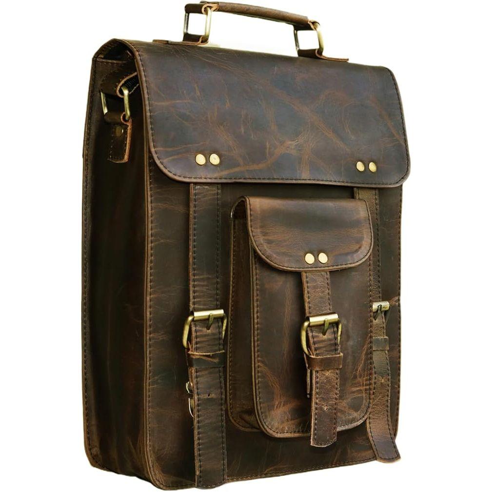 New Genuine Leather Messenger Bag Vintage Laptop Crossbody Bag Satchel Man Purse Shoulder Bag for Man Woman Office Bag