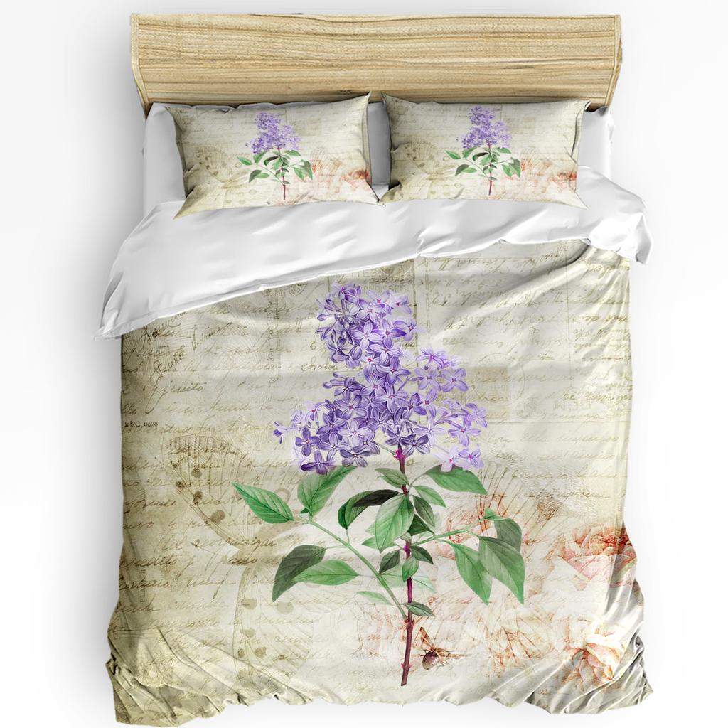 Purple Flower Lavender Romance Duvet Cover With Pillow Case Custom 3pcs Bedding Set Quilt Cover Double Bed Home Textile