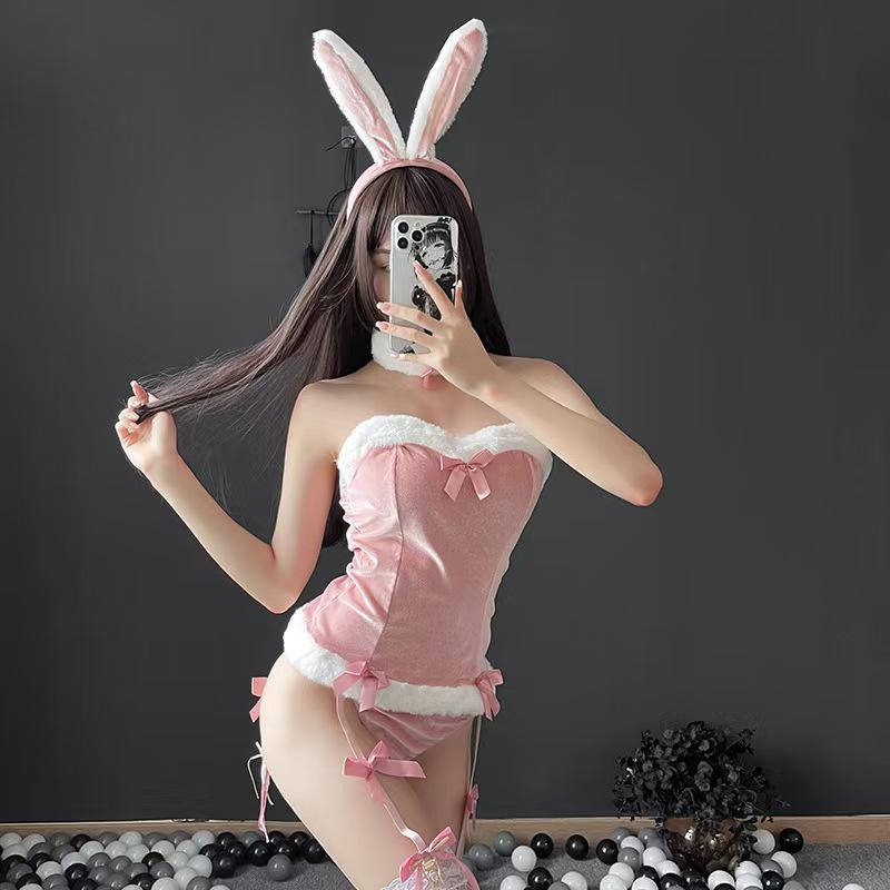 Velvet Bunny Girl Christmas Lingerie Set