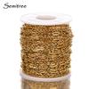 1 Meter Gold Color Stainless Steel Flat Cable Link Rolo Chains for DIY Jewelry Making Supplies Wholesale In Bulk Necklace Making