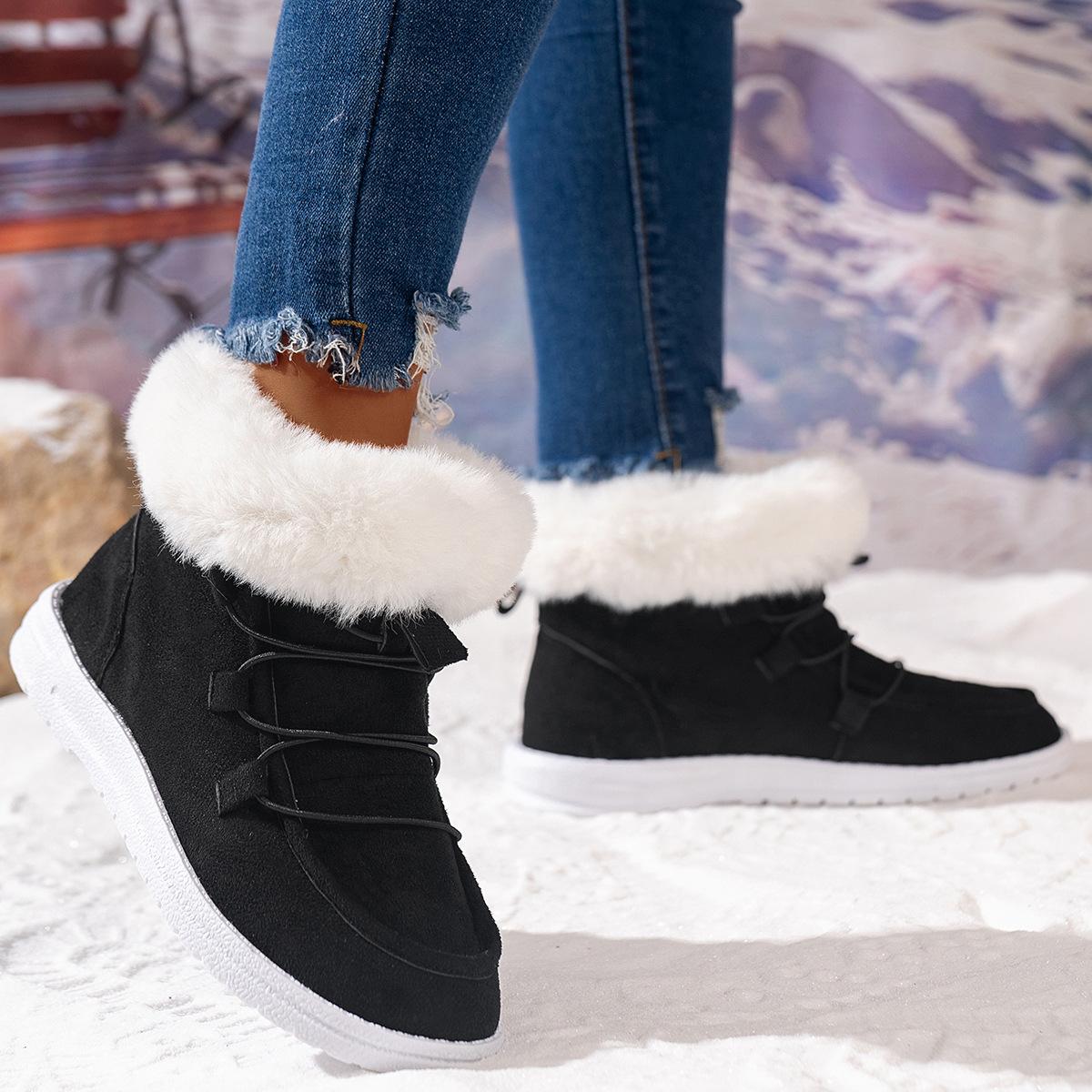 

2025 зимняя новая обувь Mao Mao импортная торговля повседневная женская хлопковая обувь большого размера женский производитель 44 чёрный