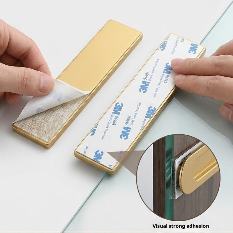 Stanzfreier Schiebetürgriff Aluminiumlegierung Selbstklebend Fenster Küchentürknauf Schrankgriffe Möbelbeschläge Griff
