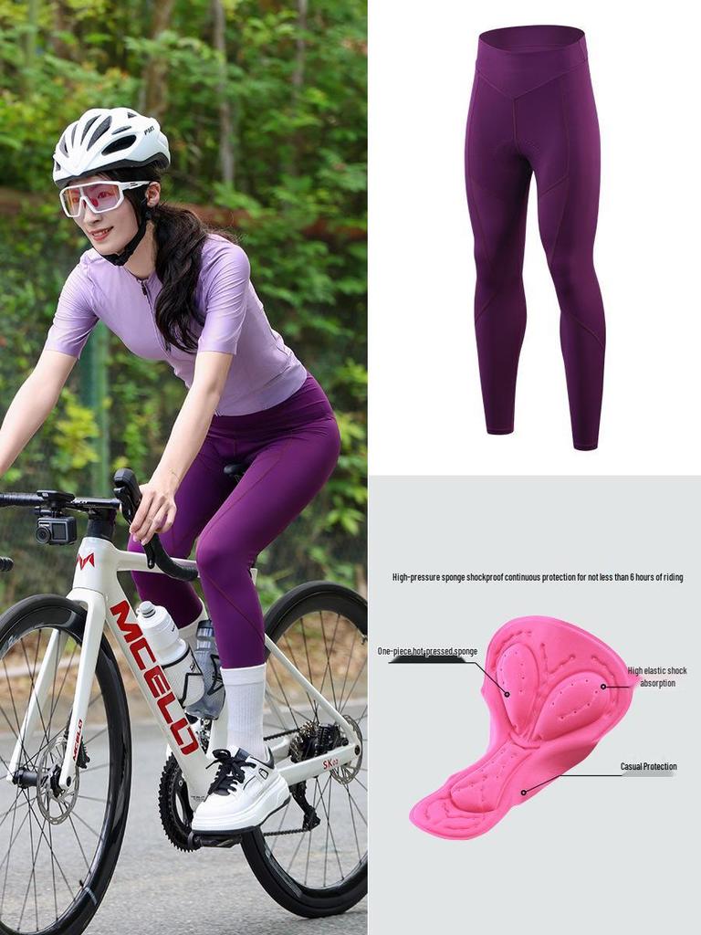 XINTOWN Damen-Radhose, Polyester-Baumwolle, lang, für Sommer, Frühling und Herbst, geeignet für Mountainbiken und Rennradfahren.