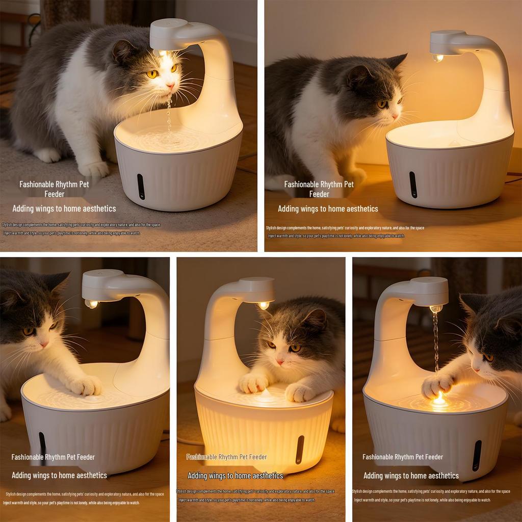KuangJie Anti-Gravity Pet Water Fountain: Automatic Filtration and Sensor-Activated Dispenser for Dogs and Cats